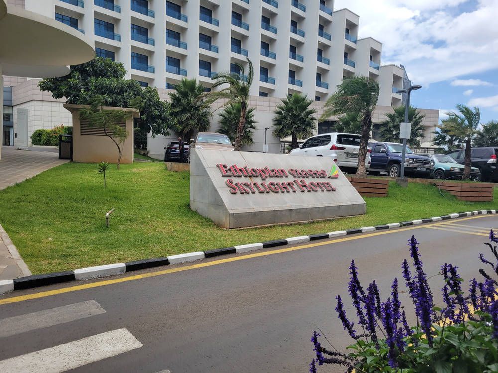 The hotel sign