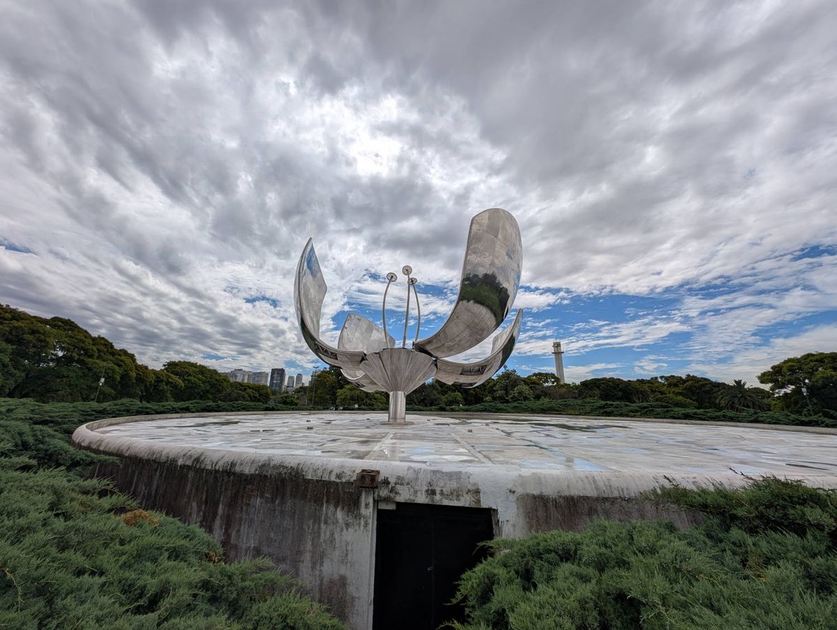 The big steel flower sculpture
