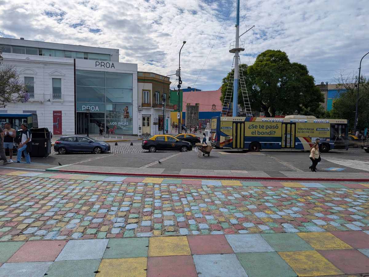 Colorful paving in La Boca
