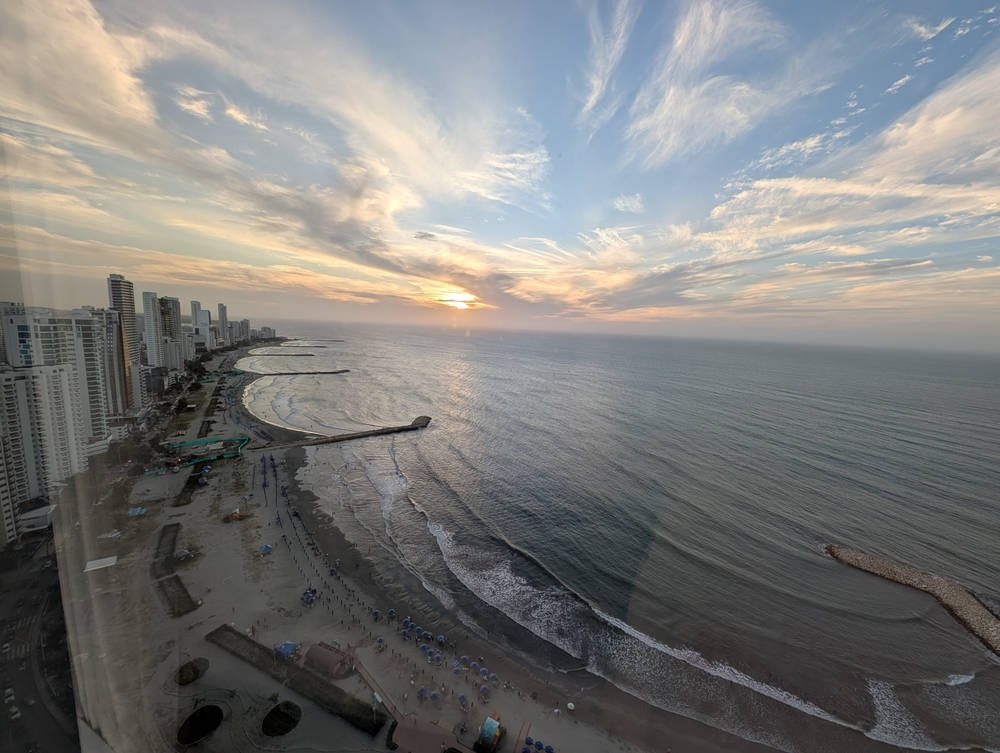 Sunset over Bocagrande from the room