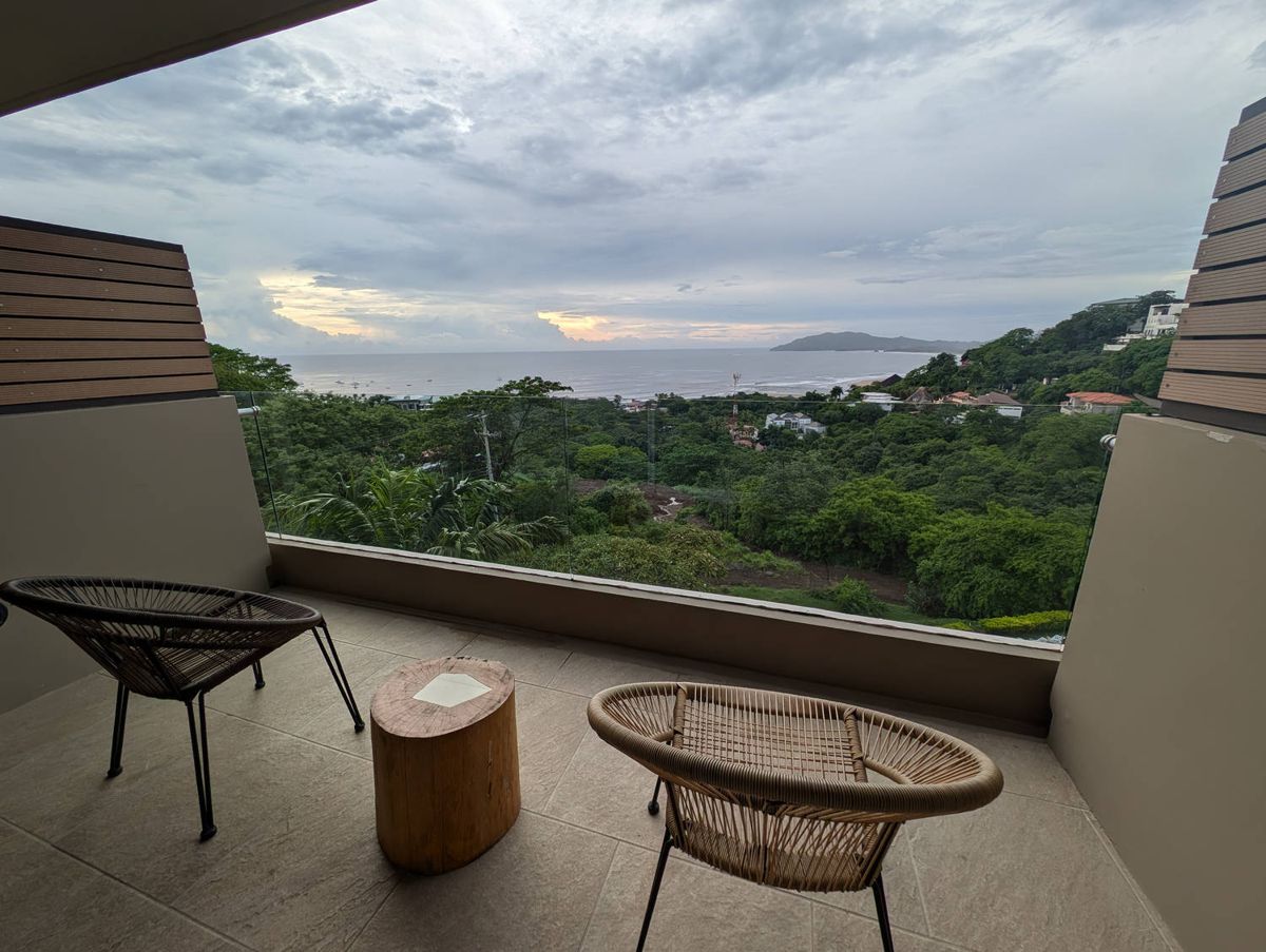 A balcony over the treetops