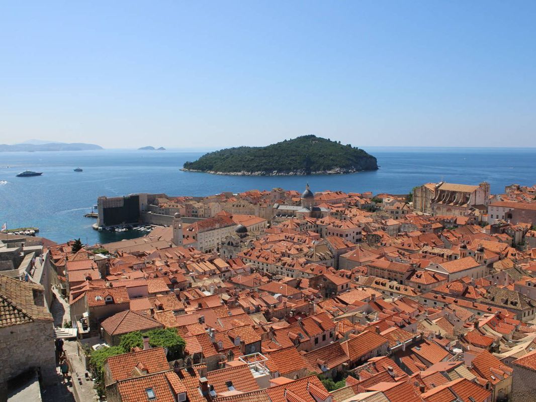 Dubrovnik's rooftops and the island