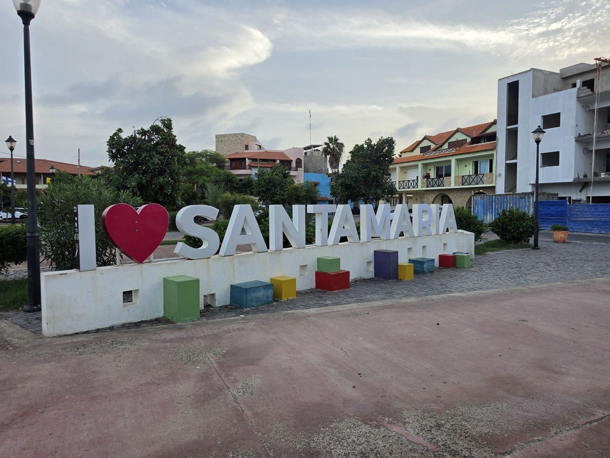 The I love Santa Maria sign in Santa Maria, Sal