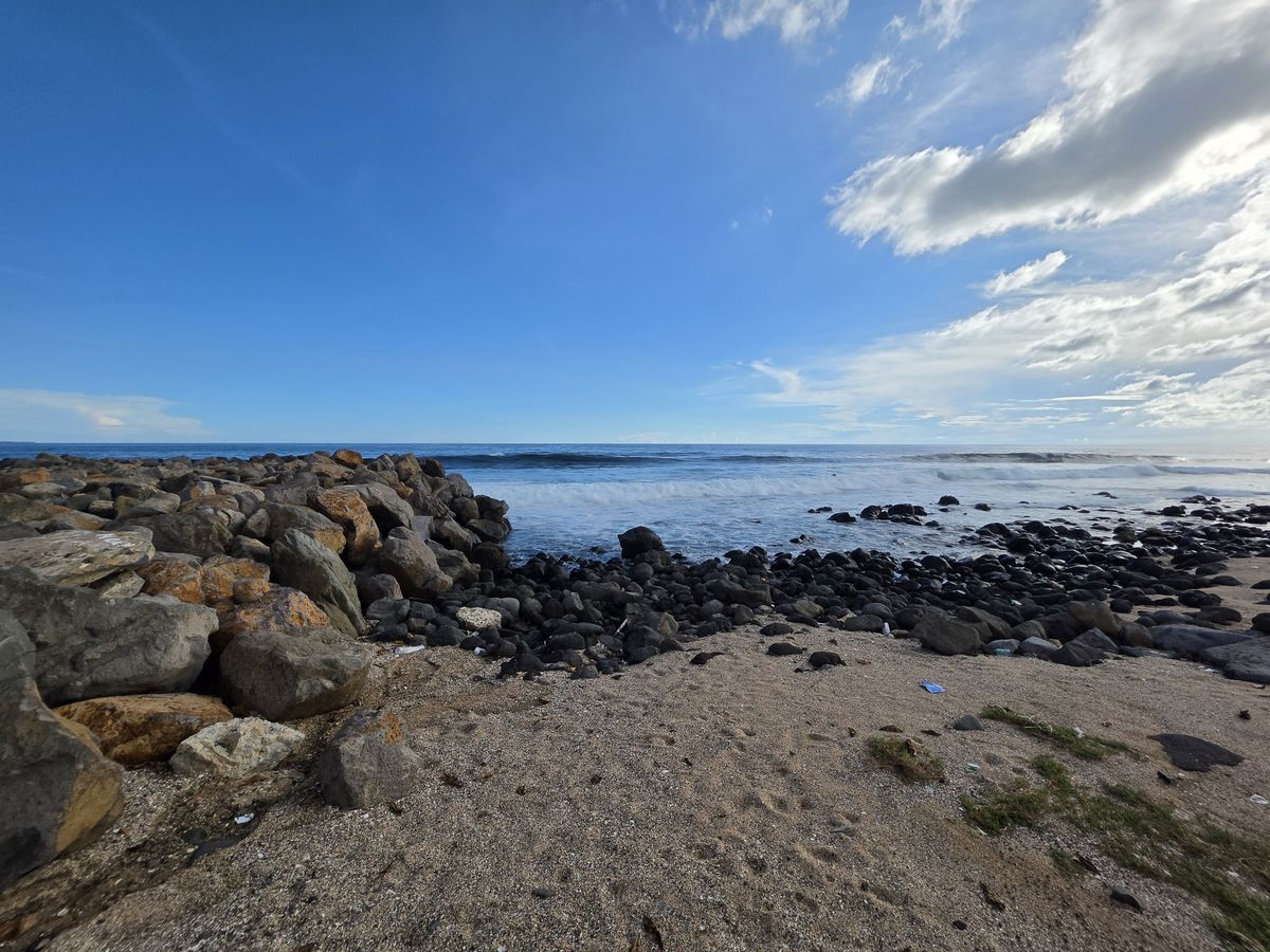 Rocks and surf