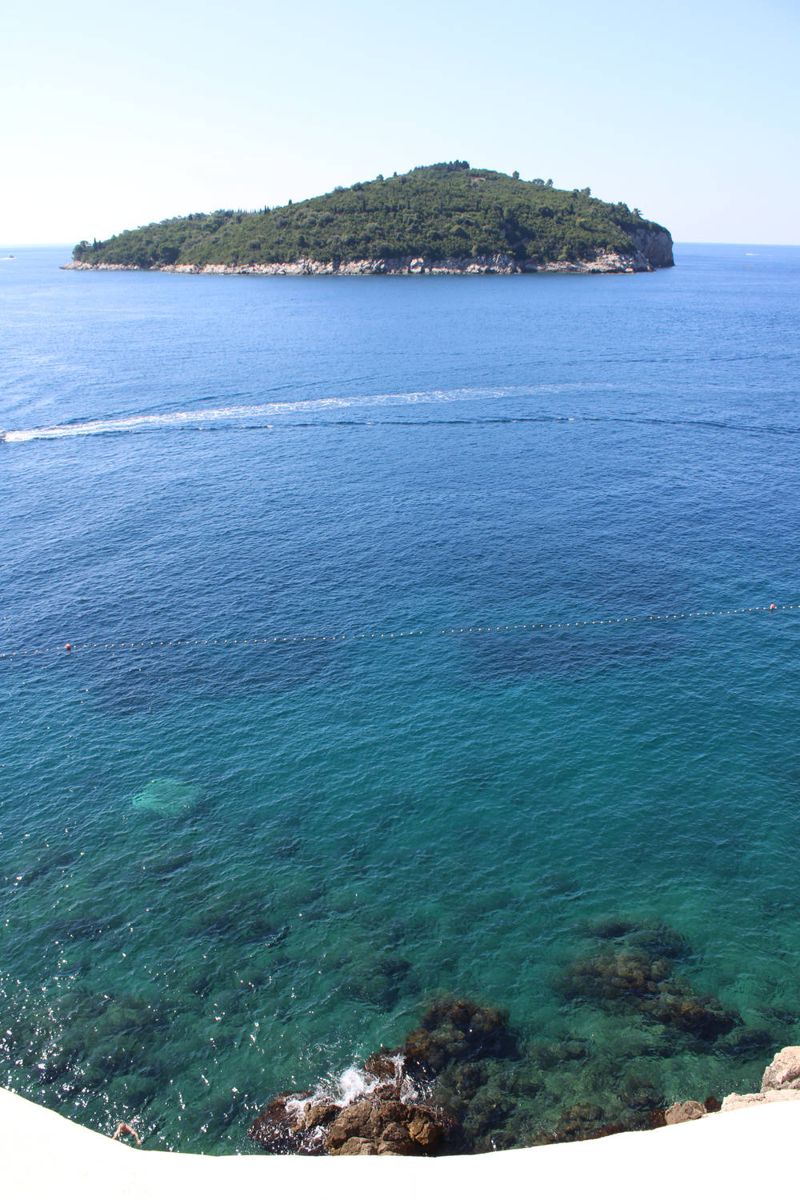 The island offshore