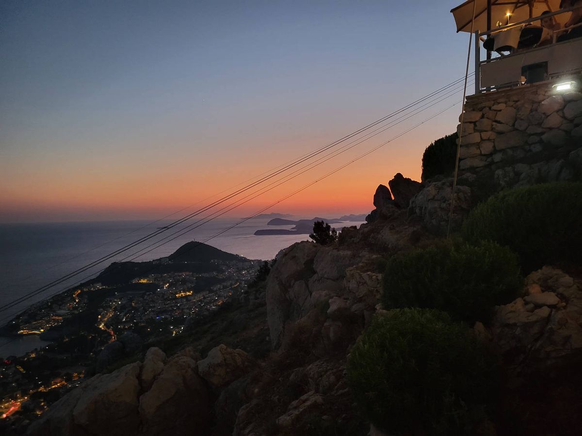 The last light by the restaurant