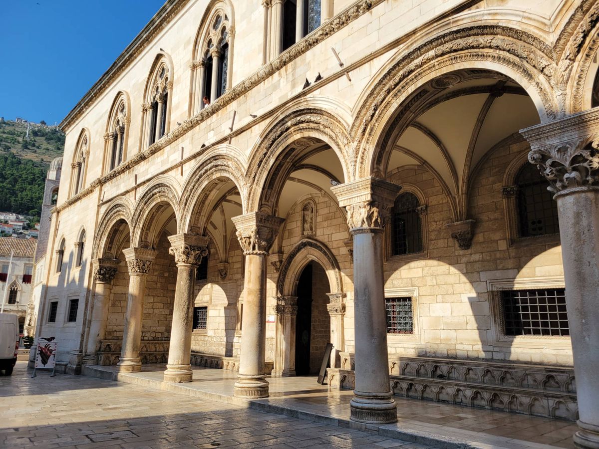 An arcaded palace