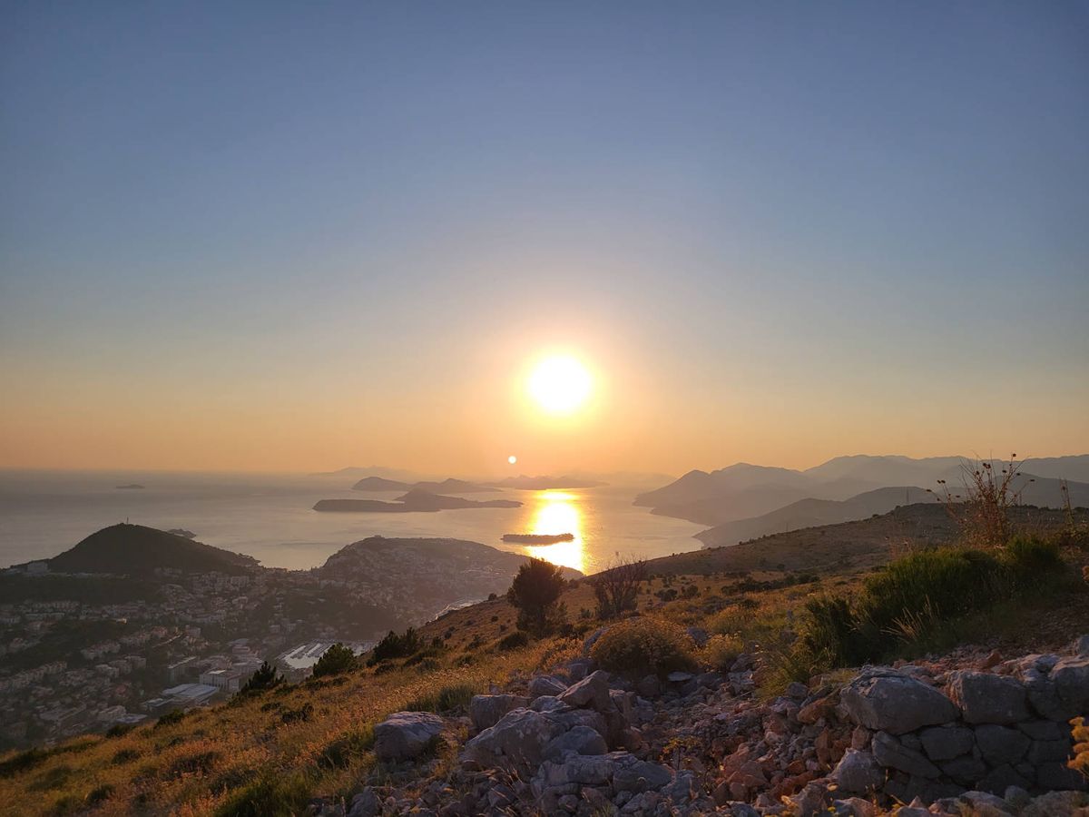 The sun lower over the coast