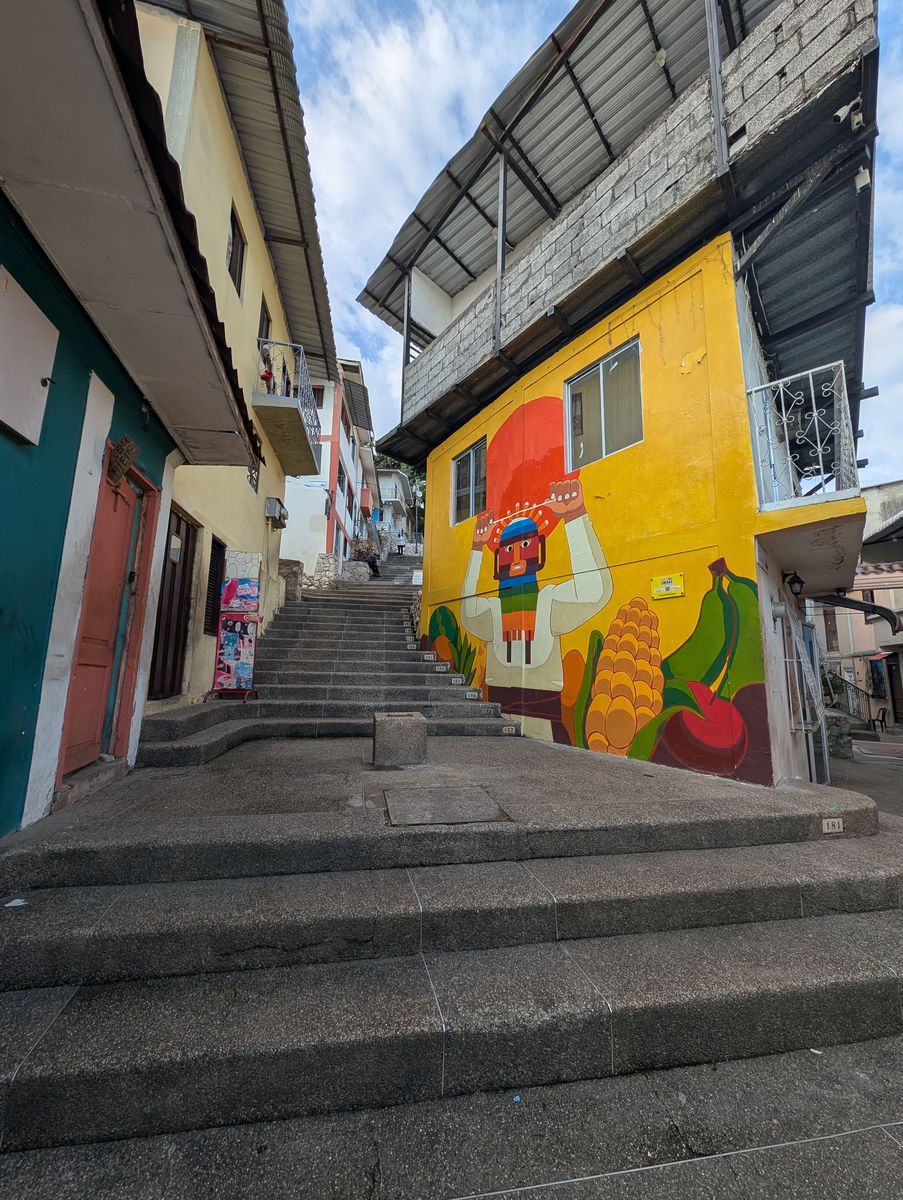 A mural of a farmer with corn and fruit, at step 181