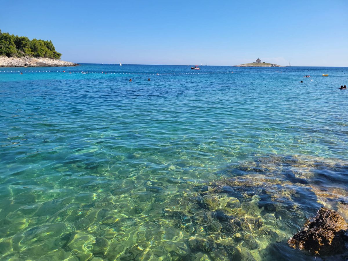 Turquoise water over the rocks
