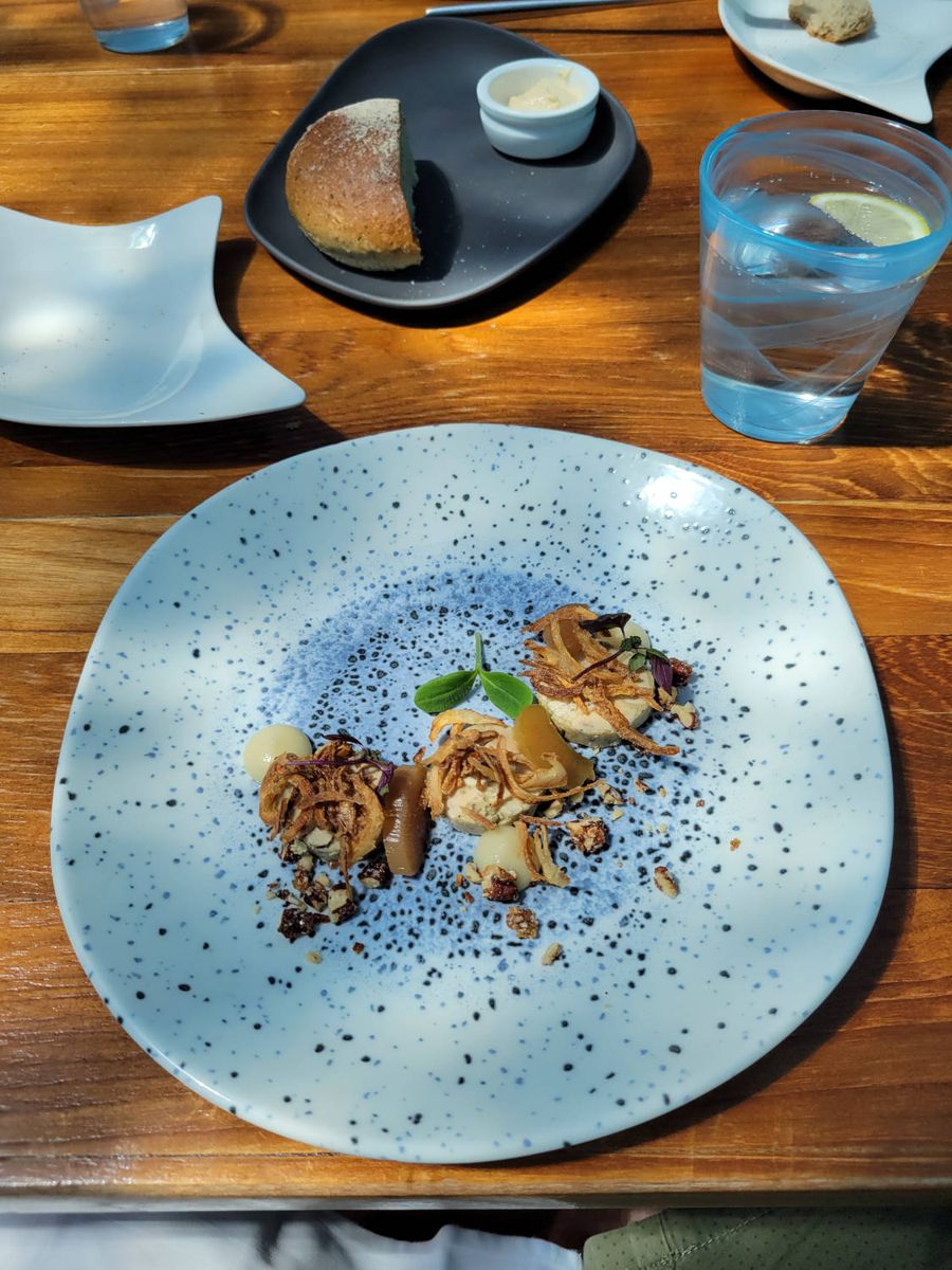 A small plate with mushrooms