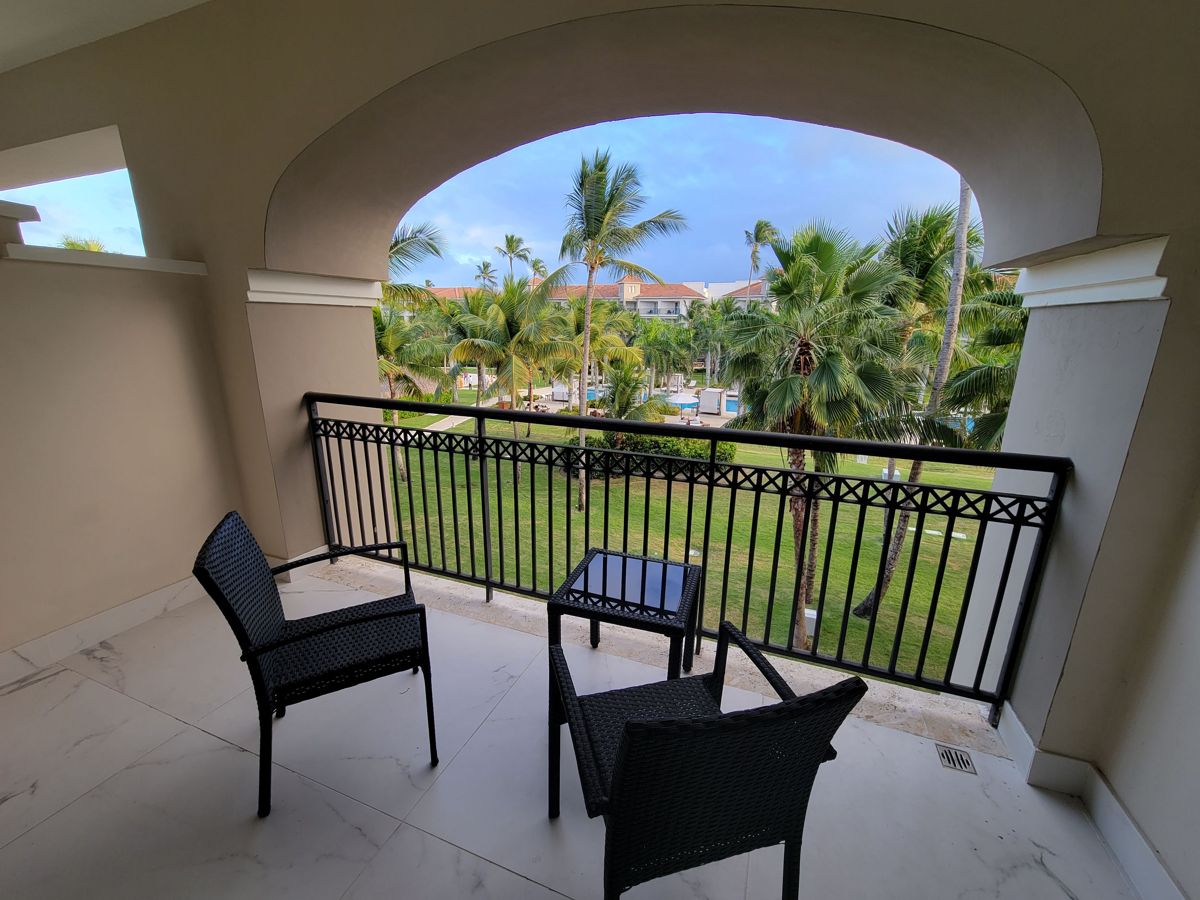 The balcony over the gardens