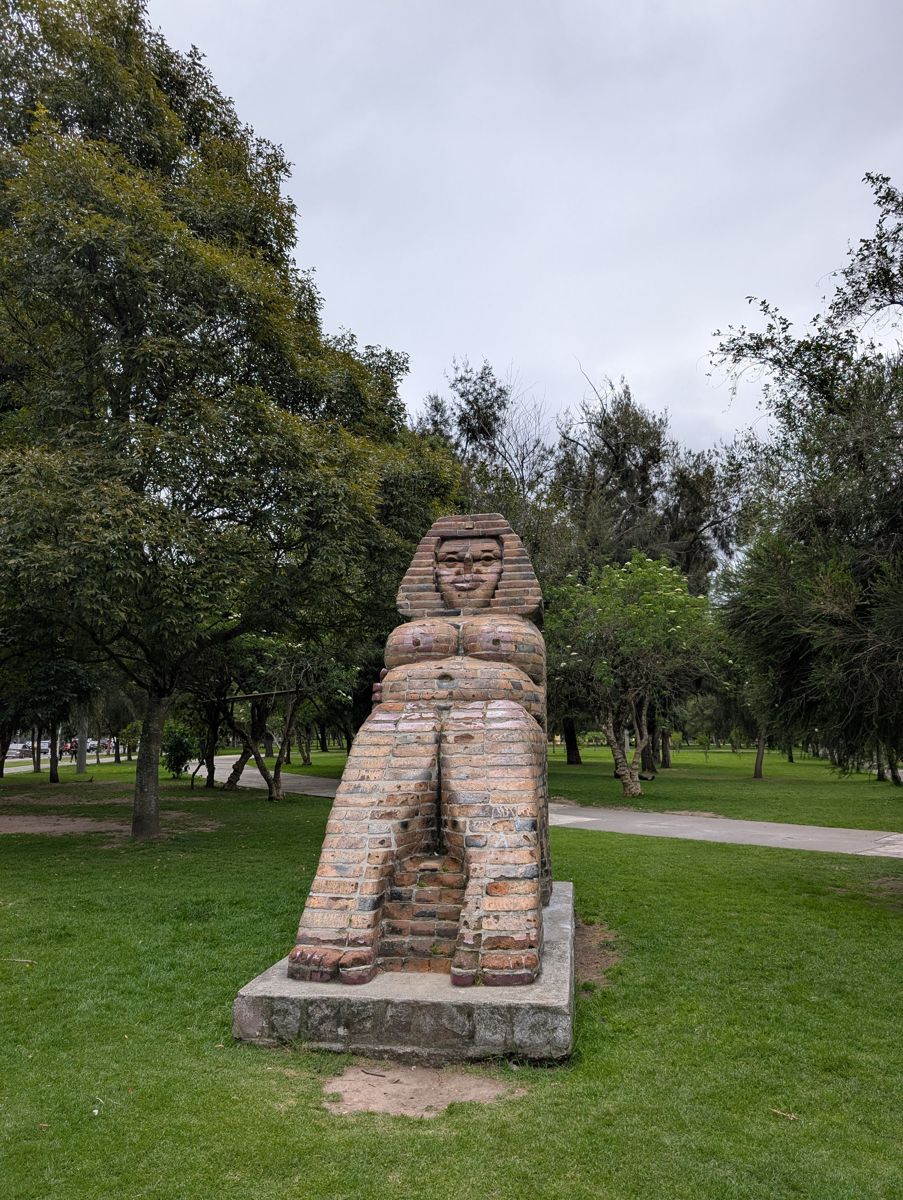 A brick sculpture