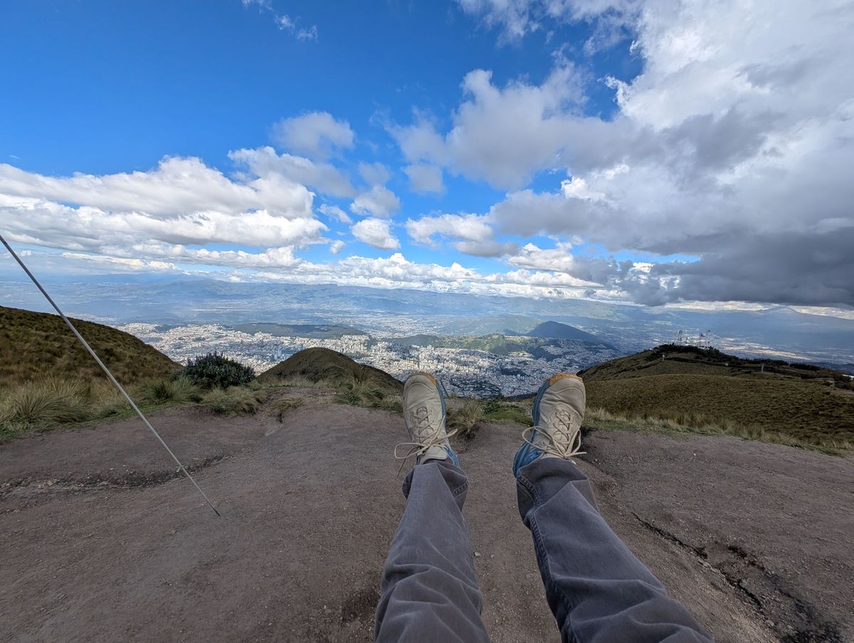 Feet up, Quito down there
