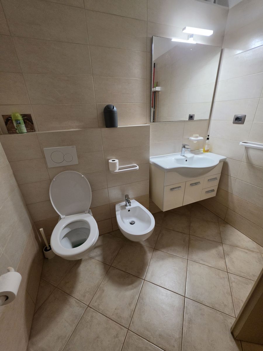 One of the two bathrooms