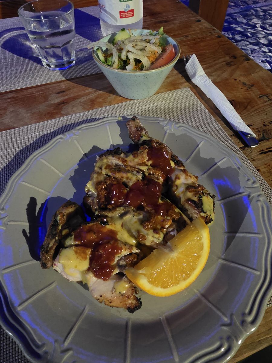 Grilled chicken with a side salad