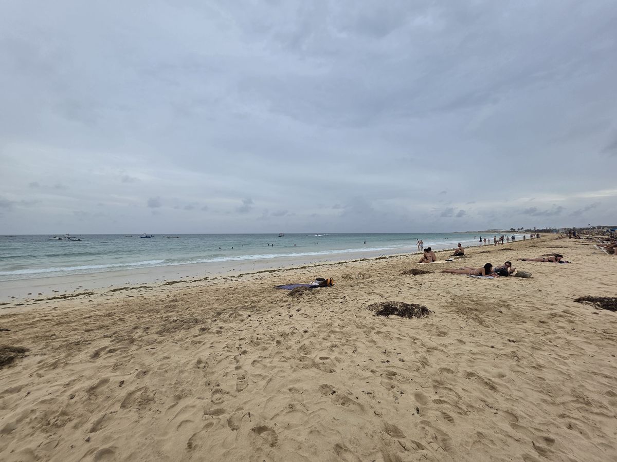 The sand beach, where the swimming is better