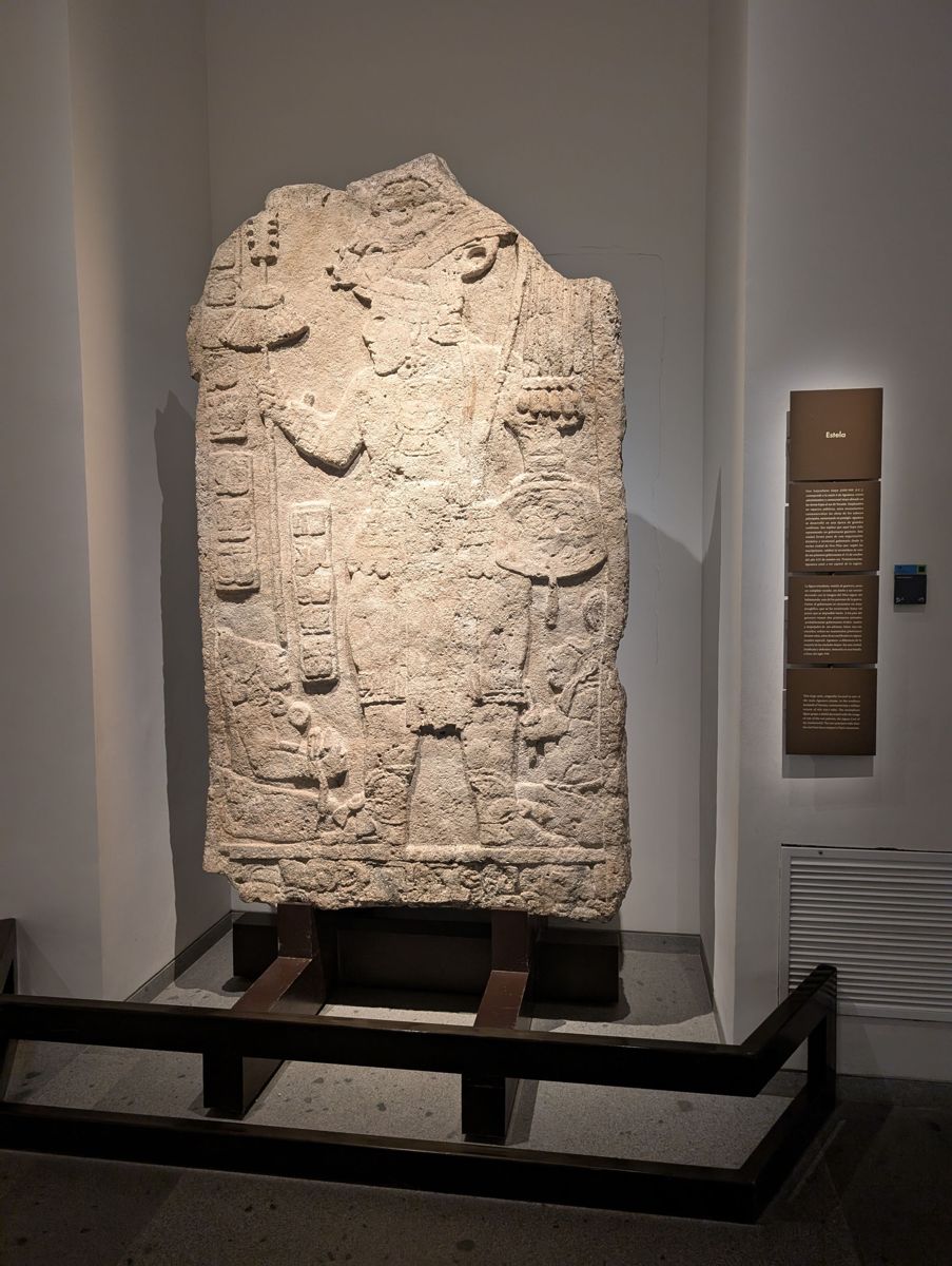 A Maya stela of a warrior ruler, from Aguateca