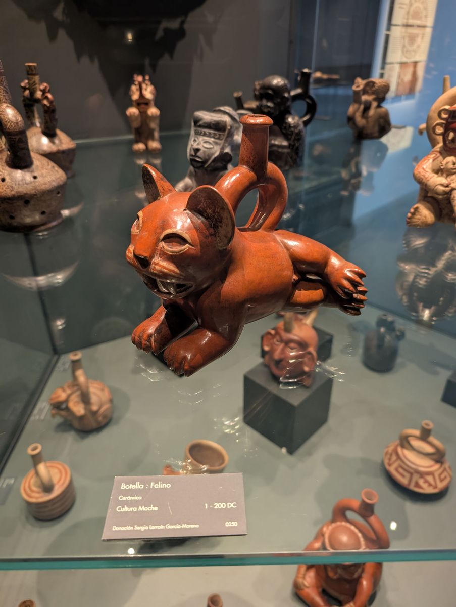 A Moche feline bottle, AD 1–200