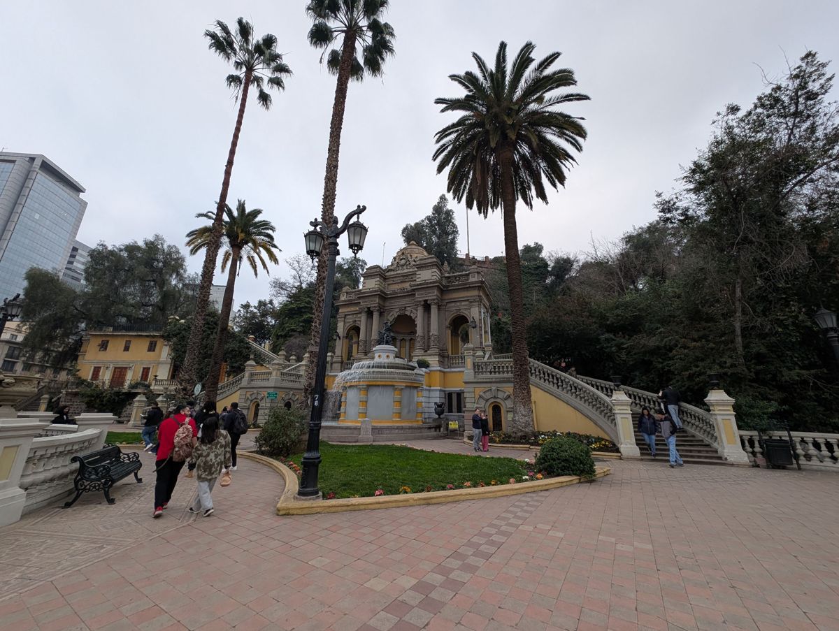 The Neptune fountain and its double staircase