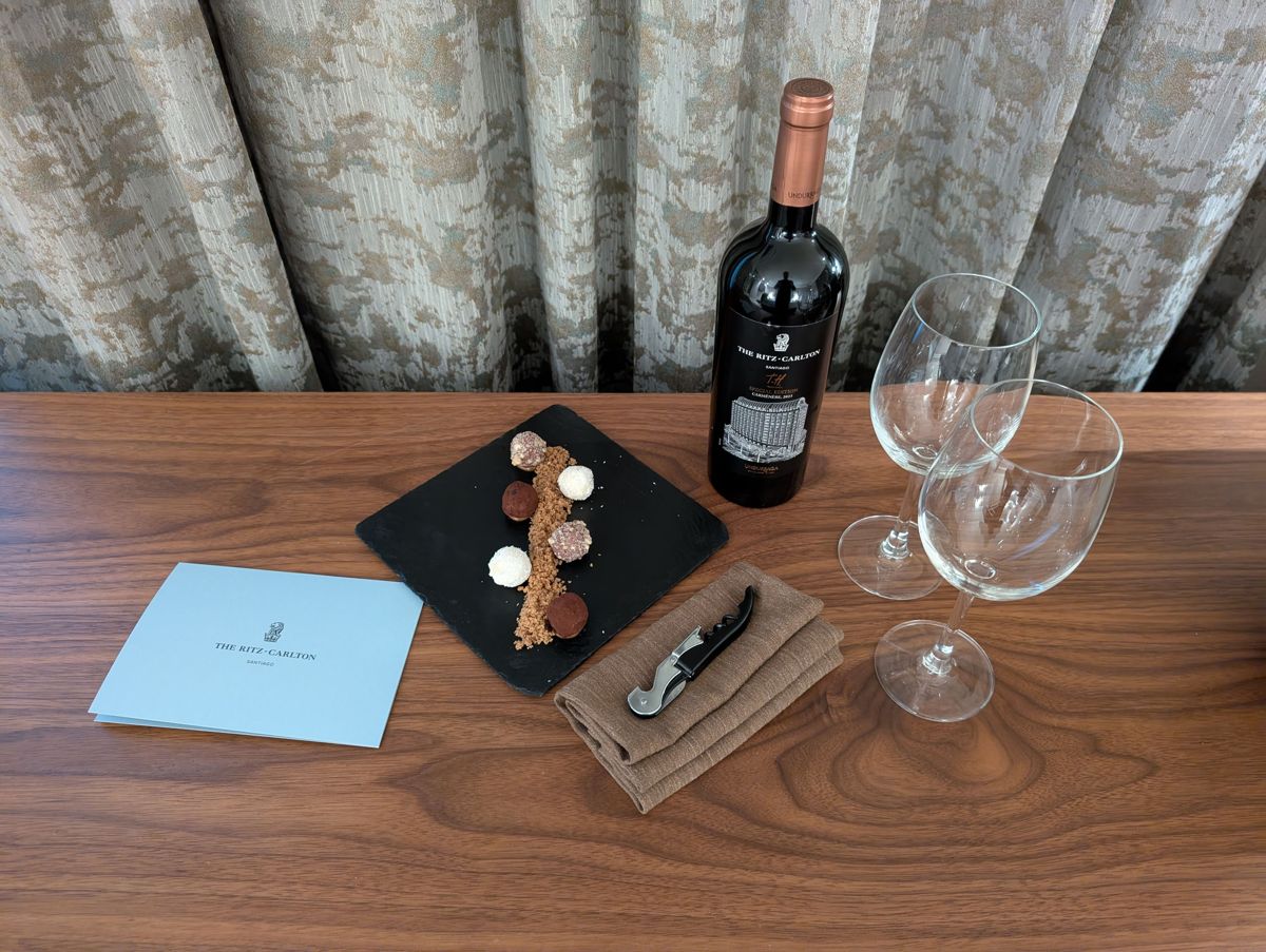 The welcome amenity: a hotel-label Undurraga Carménère with truffles