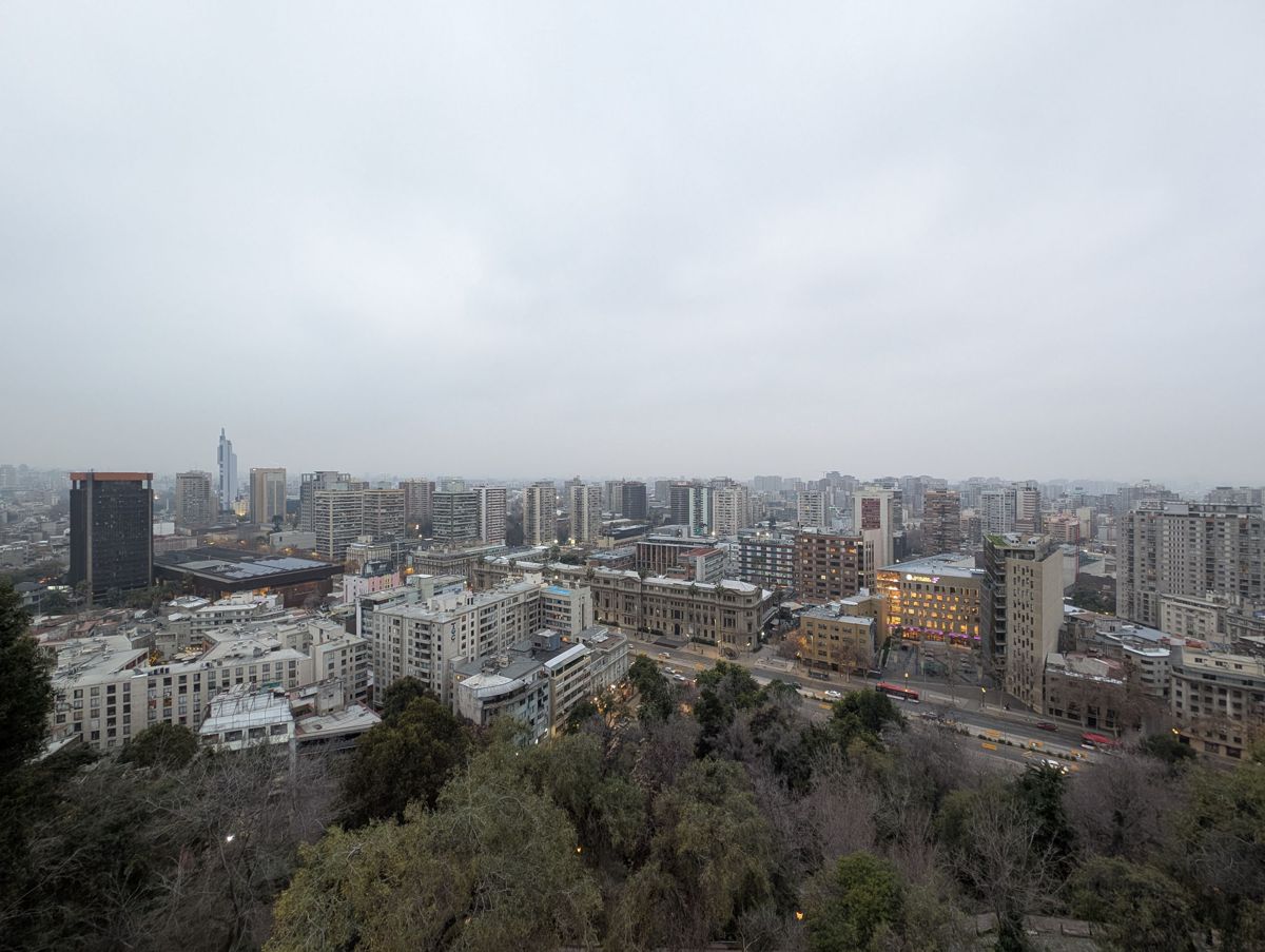 The city, with the Torre Entel on the left